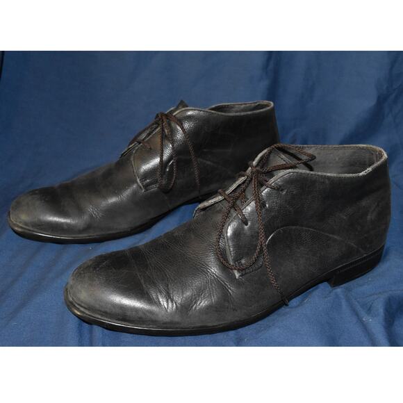 John Varvatos Star USA Men's 10 M Black Leather Chukka Boots - Picture 1 of 8